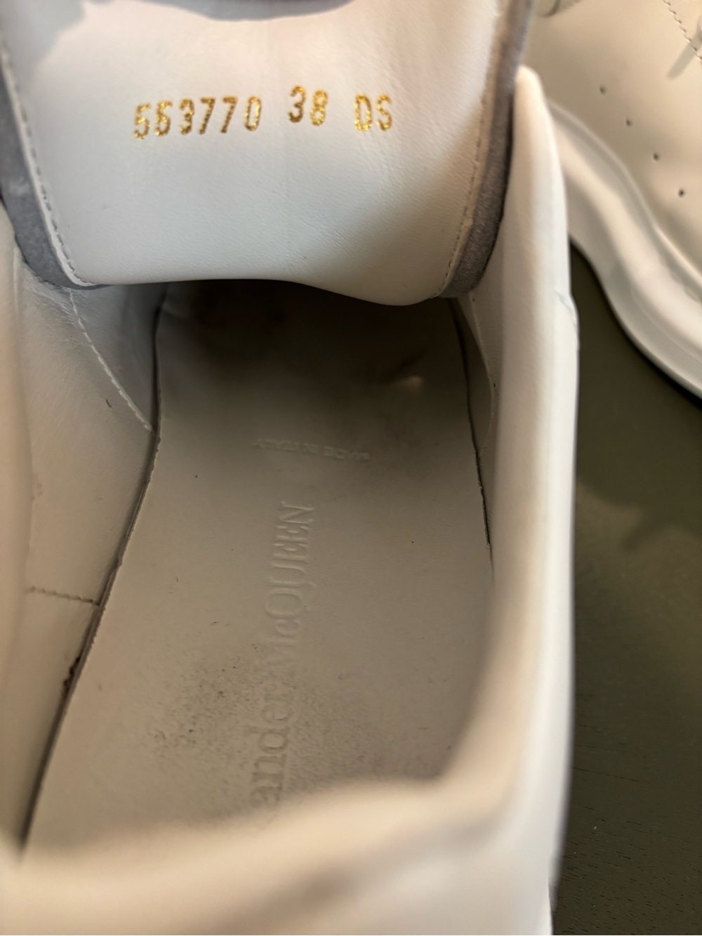 Alexander McQueen Cream-White Chunky Leather Sneakers - Picture 8 of 9